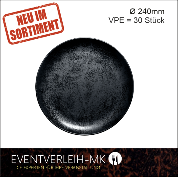 Menüteller, flach dm 24cm - (Schwarz)